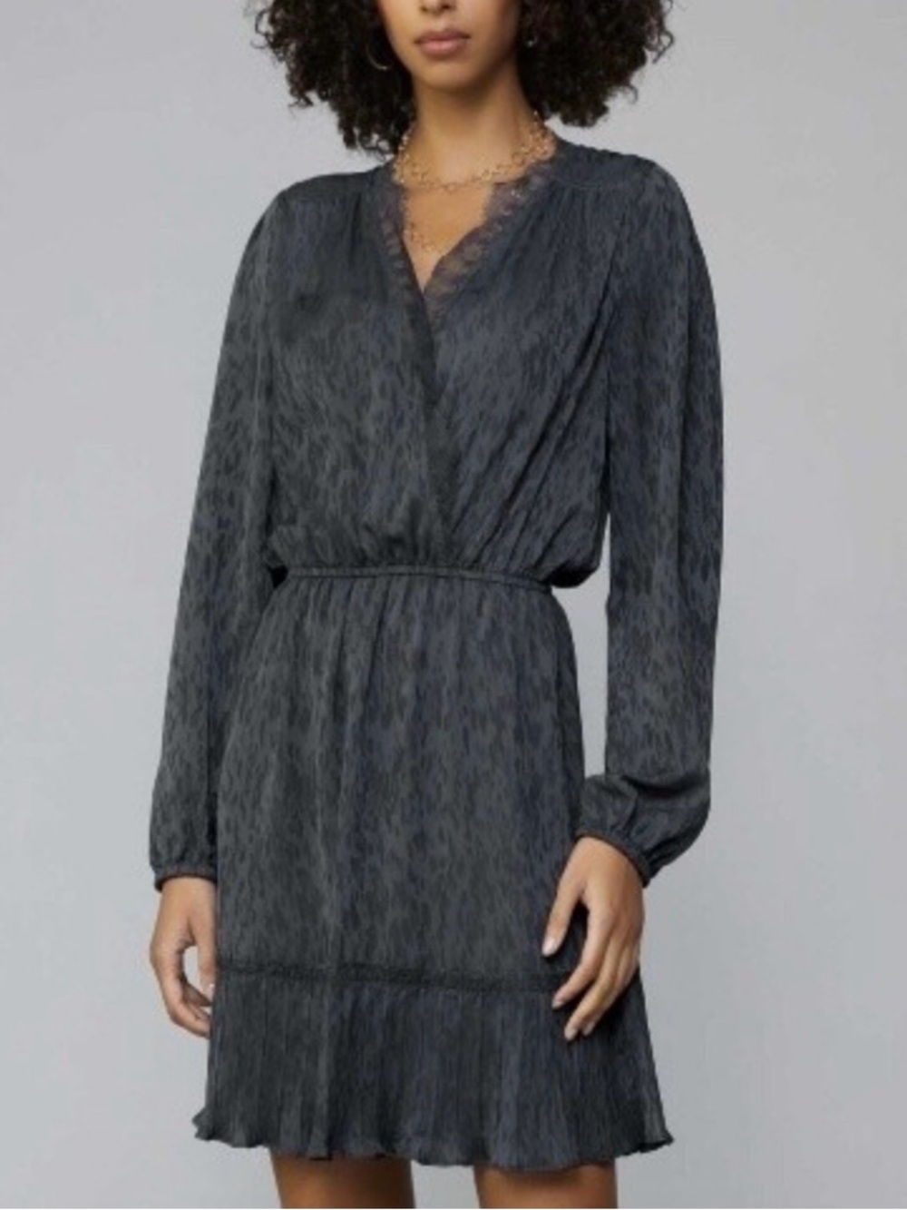 Current Air Lace Trimmed V Neck Dress Size Medium